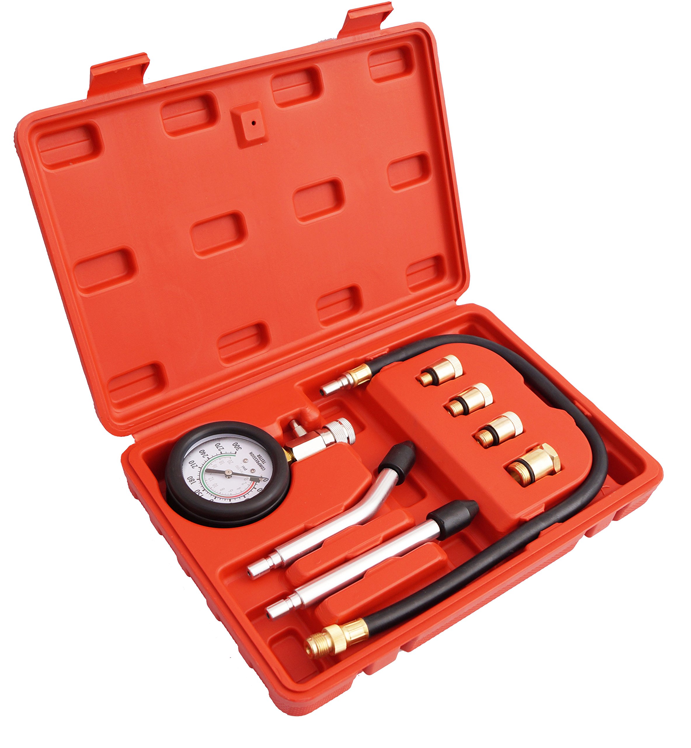 Kit compresimetro para motor diesel 1000 PSI y compresimetro motor gasolina universales | Comprobador de presion de motores Diesel y Gasolina