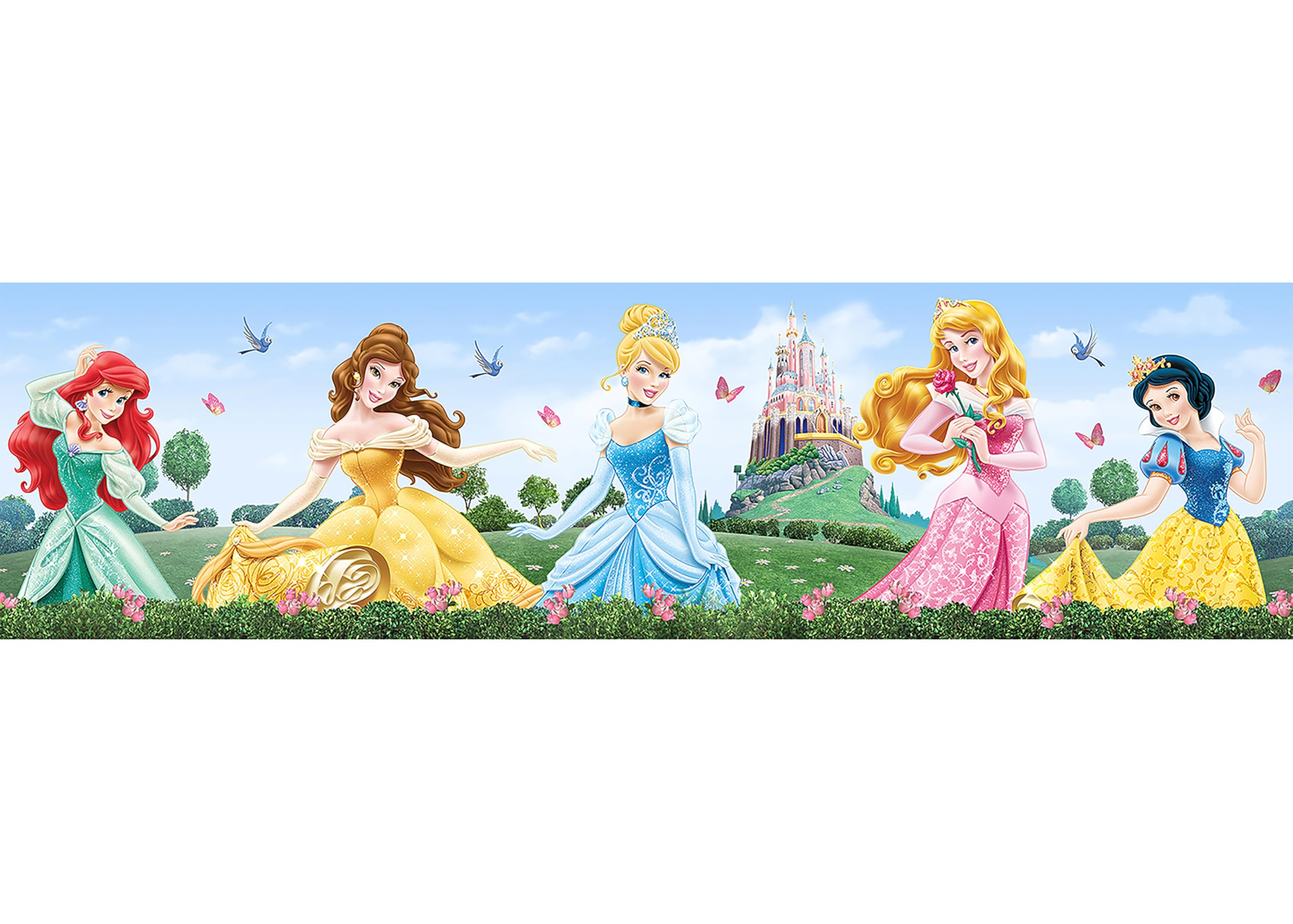 Ag Design Multi-Colour Disney Princess Wall Border, Pvc Film, X 5 Size 0.14