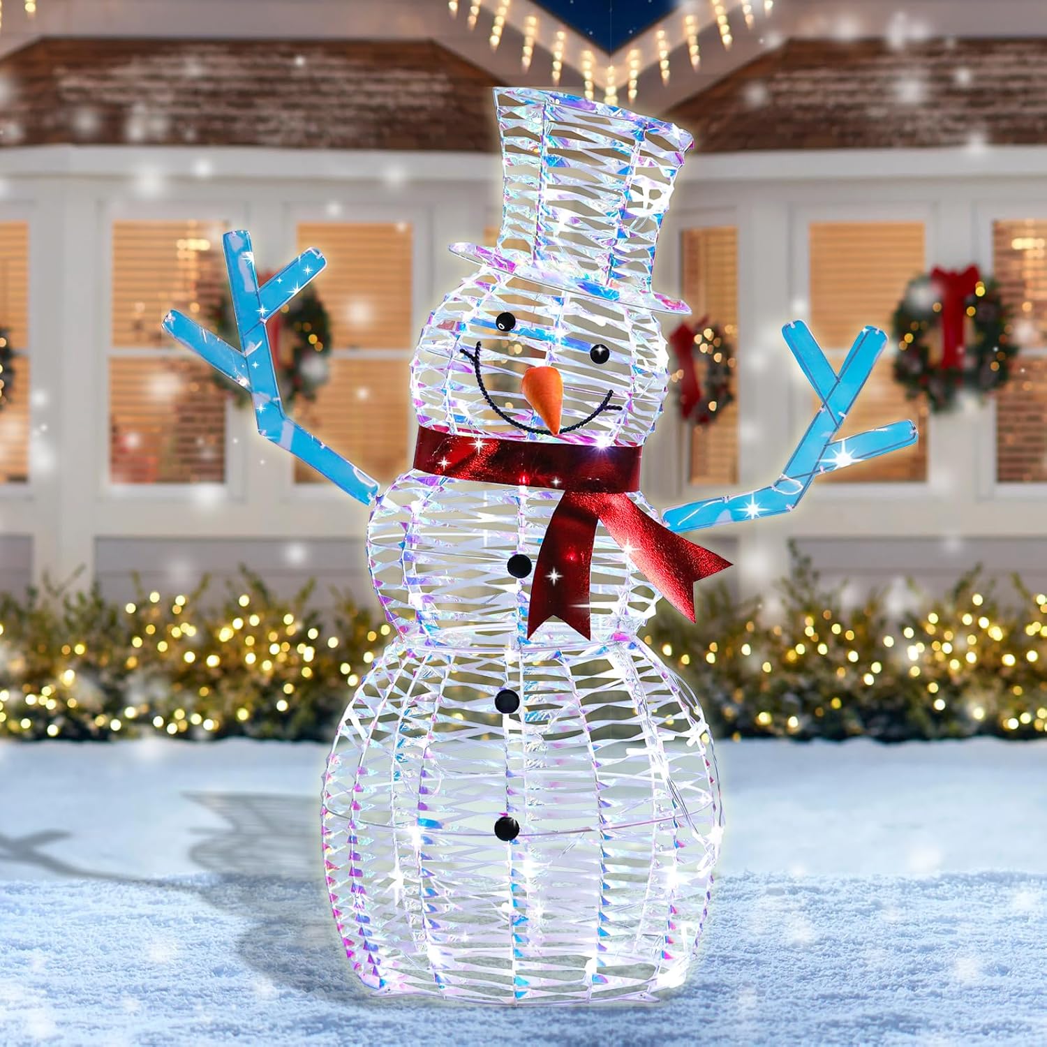 Lighted Penguin Christmas Decorations, Collapsible Battery Operated Penguin with Build in 30 LED Lights for Xmas Holiday Indoor Outdoor Lawn Yard Garden Decor