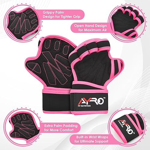 Miniatura 18 de AYRO Workout Gloves for Men & Women – Gym Gloves for Men, Weight Lifting Gloves, with Wrist Support, Breathable Palm Padding, Non-Slip Grip – Ideal