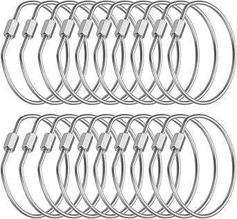 Amazon.com: CrocSee 20 Pack Threaded Locking Key Rings (Diameter 2 ...