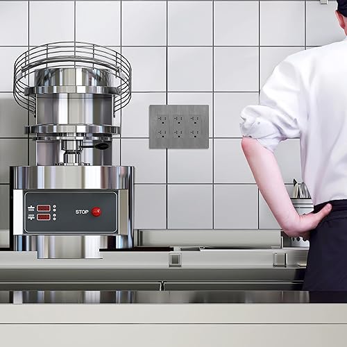 Miniatura 666 de LIDER - Cubierta decorativa de interruptor doble con acabado mate, placa de pared sin tornillos, tamaño mediano, 2 bandas, 4.88 x 4.92 pulgadas