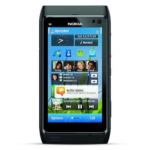 Nokia N8 Unlocked GSM Touchscreen Phone Featuring GPS with Voice Navigation and 12 MP Camera (Gray)