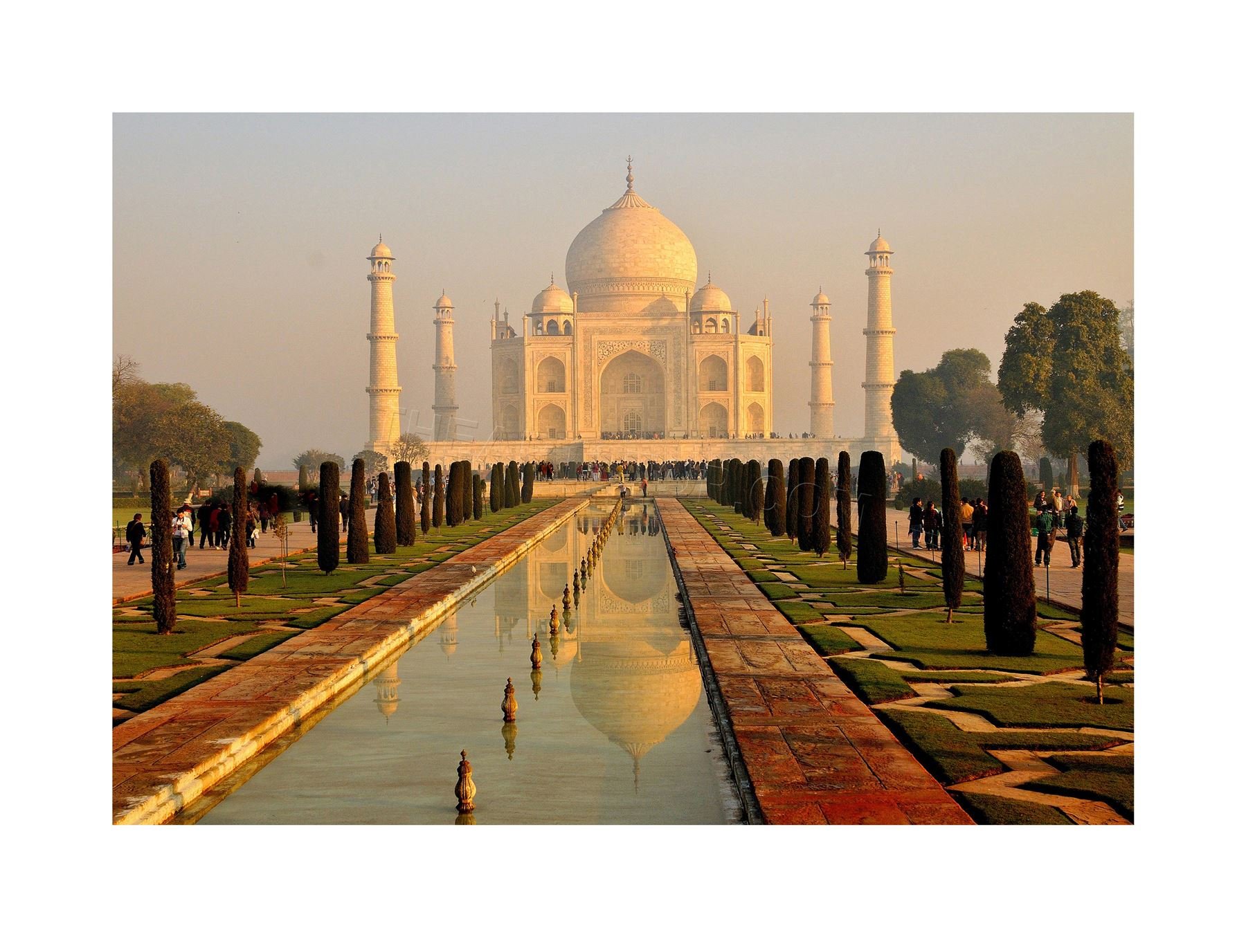 Wee Blue Coo Photo Landmark Building Taj Mahal Misty Morning India Wall Art Print