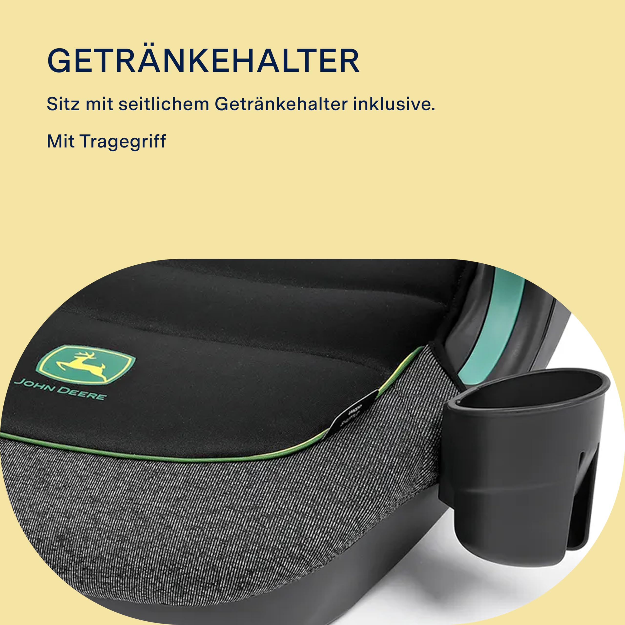 PEG Viaggio Shuttle Autositz, Auto-Sitzerhöhung mit ISOFIX für Kinder von 125 bis 150 cm (6-12 Jahre), 22-36 kg, John Deere