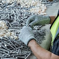 Vista 6 de ANDANDA Cut Resistant Gloves, Safety Chef Gloves for Cutting for Oyster Shucking, Fish Fillet Processing, Wood Carving, Grey