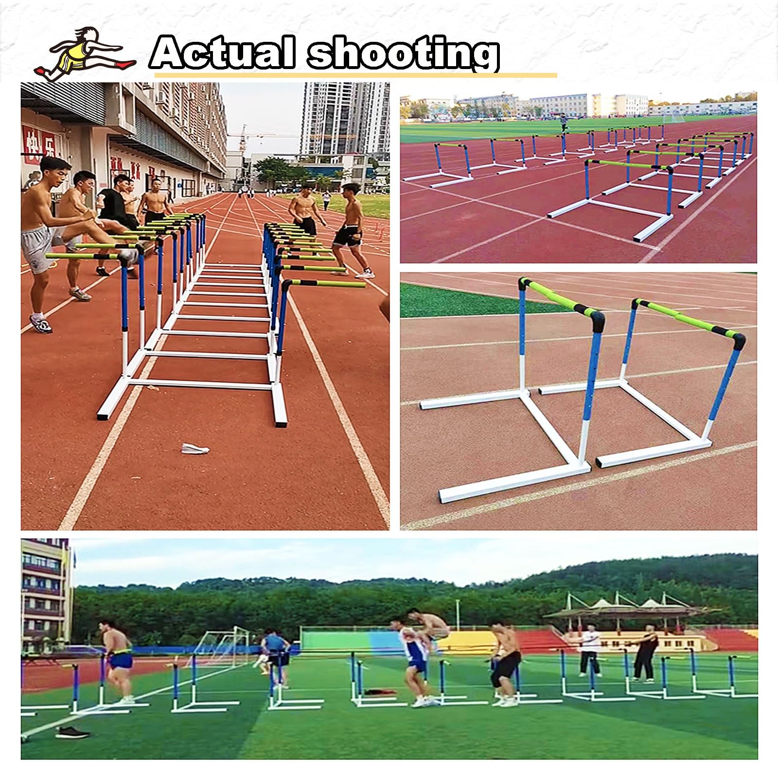 Płotki z regulacją wysokości do treningu sportowego, 30-106 cm, sprzęt do treningu prędkości dla sportowców, zestaw 4 płotków treningowych