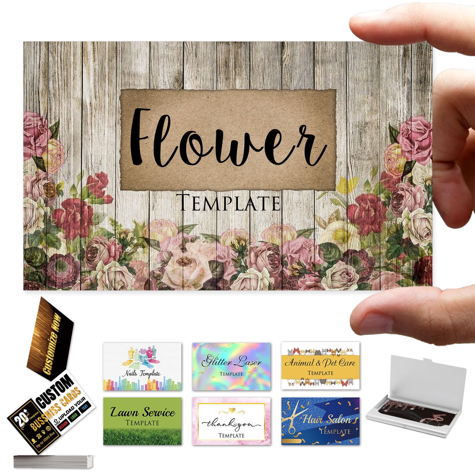 Custom Business Cards Customize with Logo 1000 500 200 100 Pcs Personalized Business Cards Customizable with Photo Picture QR Code 2-Sided Printing