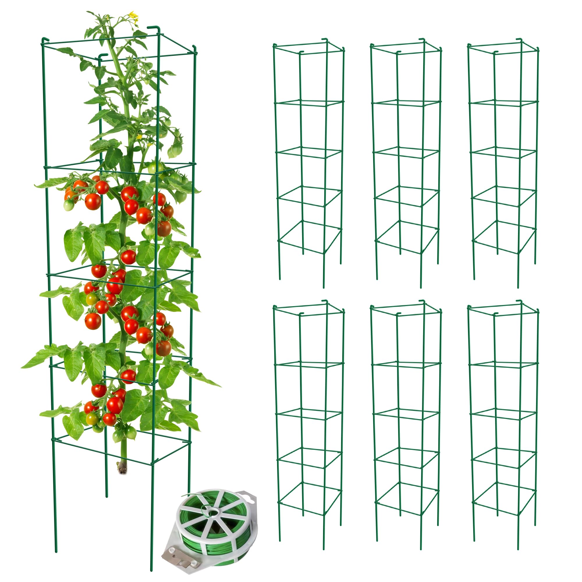 Amazon.com : Thealyn Tomato Cages 6 Packs 57 Inches (H) Plant
