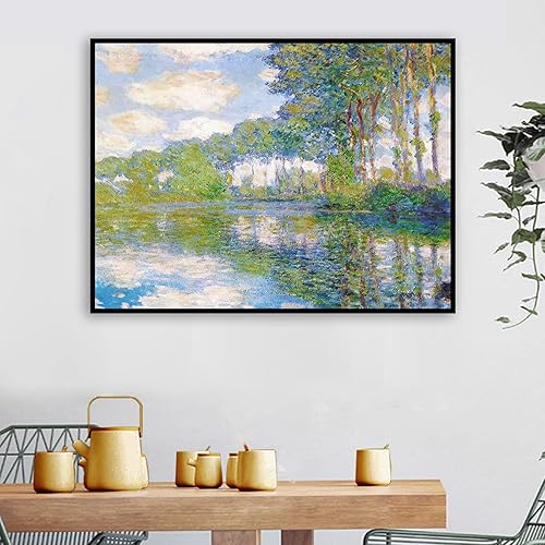Miniatura 2 de Claude Monet - Lienzo decorativo para pared, póster de álamos sobre Epte Monet, impresiones artísticas, pintura al óleo para dormitorio, sala de