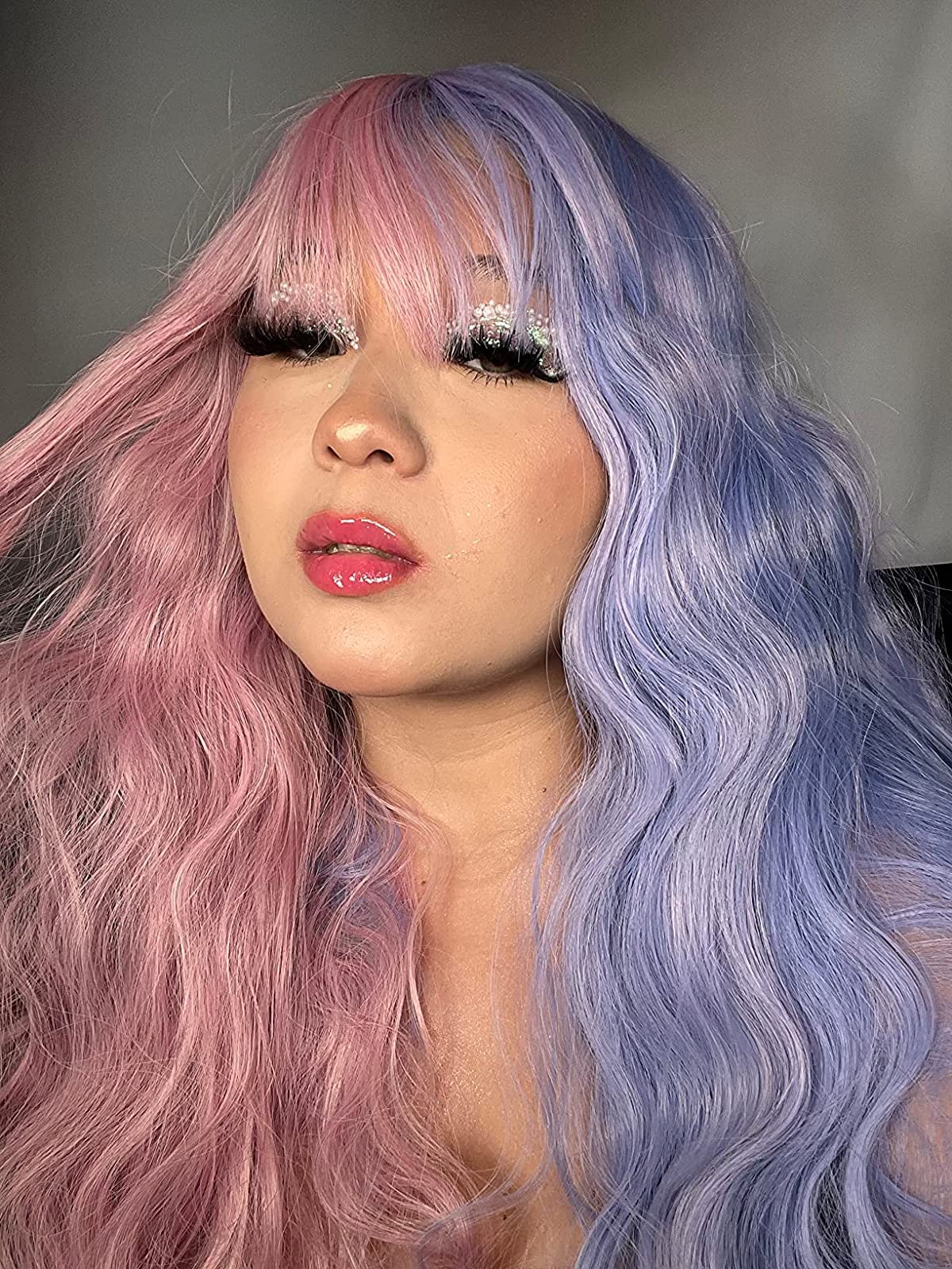 Half Blue And Half Purple Hair