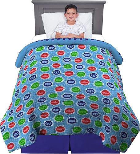 Miniatura 2 de Franco - Ropa de cama infantil, edredón reversible extrasuave, tamaño individual / matrimonial, 72 x 86 pulgadas, diseño de Héroes en pijamas