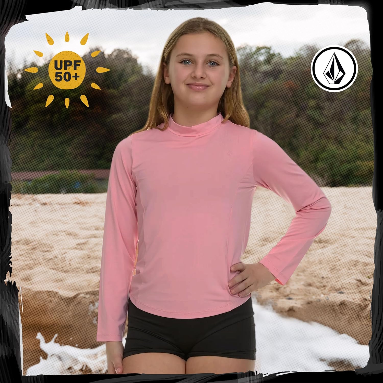 Volcom Girls Rash Guard for Girls Long Sleeve Swim Shirt SPF50+