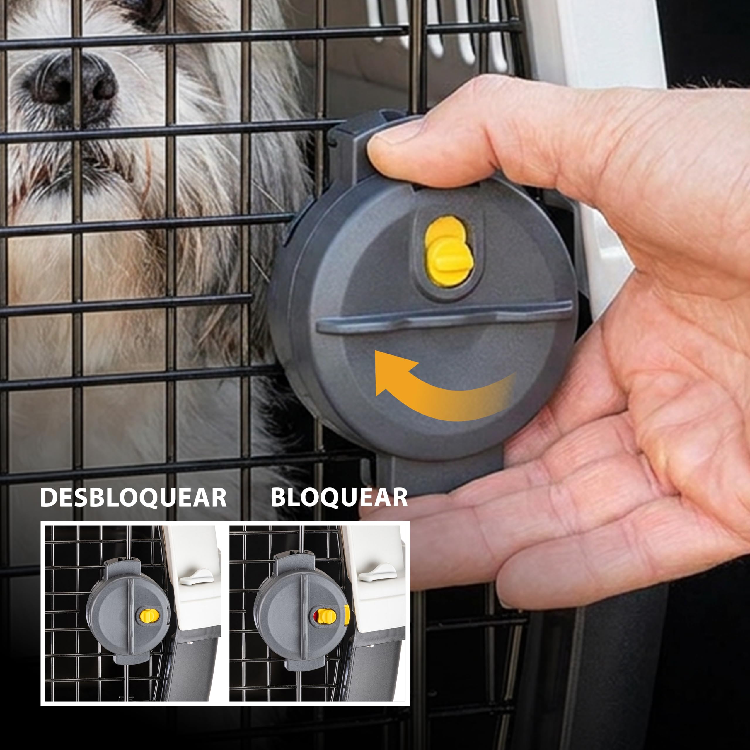 Ferplast Caisse de Transport Chat CLIPPER 1, IATA, Cage de Transport pour Petits Chiens et Chats max 5 Kg, Boite Transport, Voyage Animaux Voiture Avion Train, 50 x 33 x h 32 cm, Porte en Acier