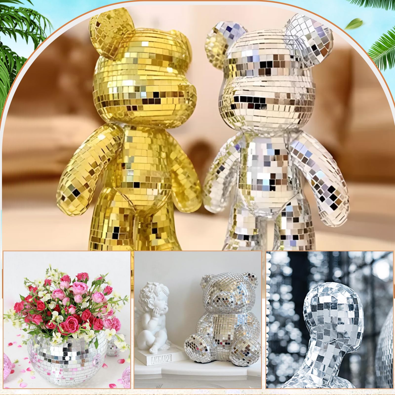 6400 Pezzi Specchietti Mosaico Autoadesivi 5x5mm Argento - Per Decorazioni Fai Da Te, Pareti, Artigianato - Foto 8