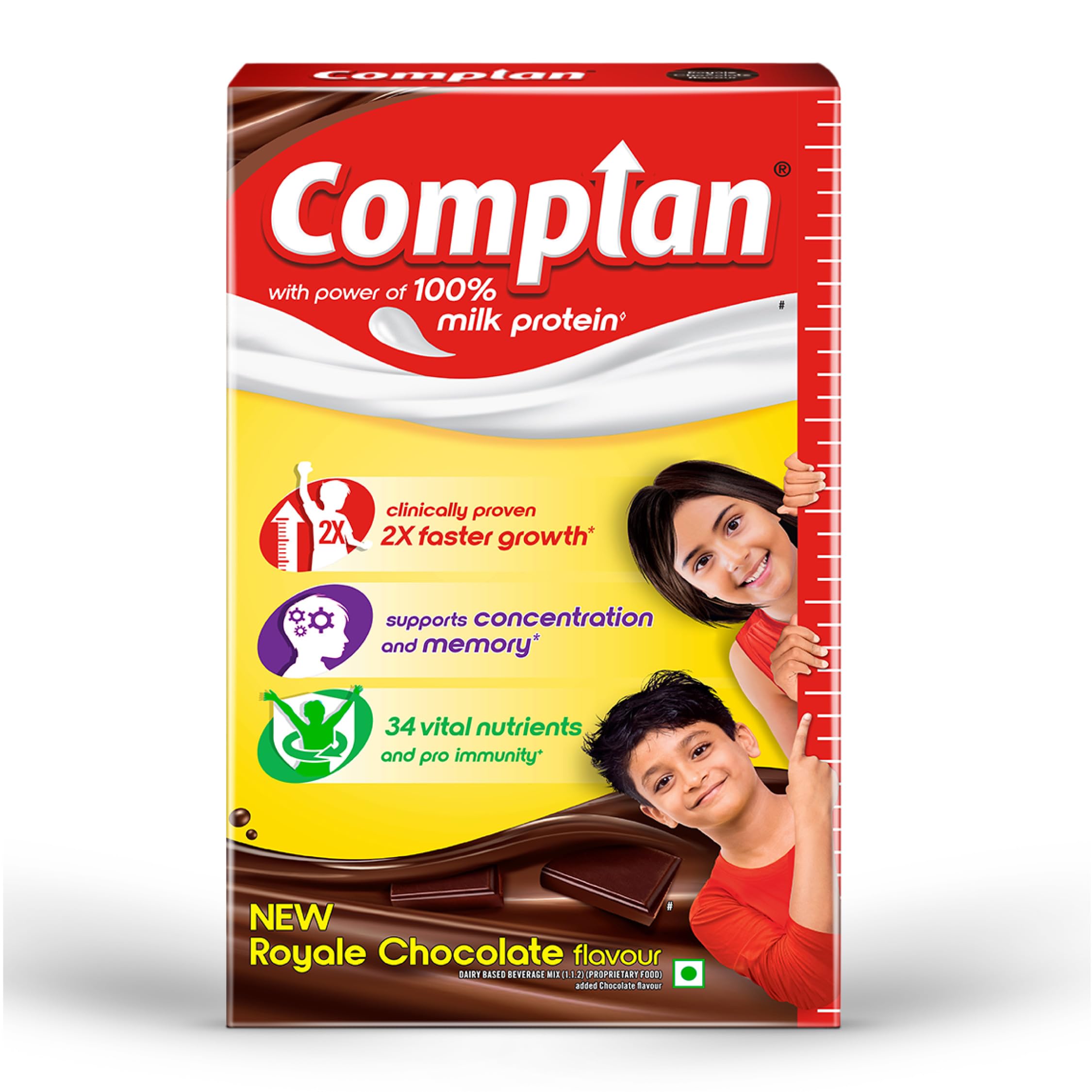 Complan Nutrition Drink Powder for Children, Royale Chocolate Flavour, 1 kg Carton | Nutrition drink for kids with protein & 34 vital nutrients