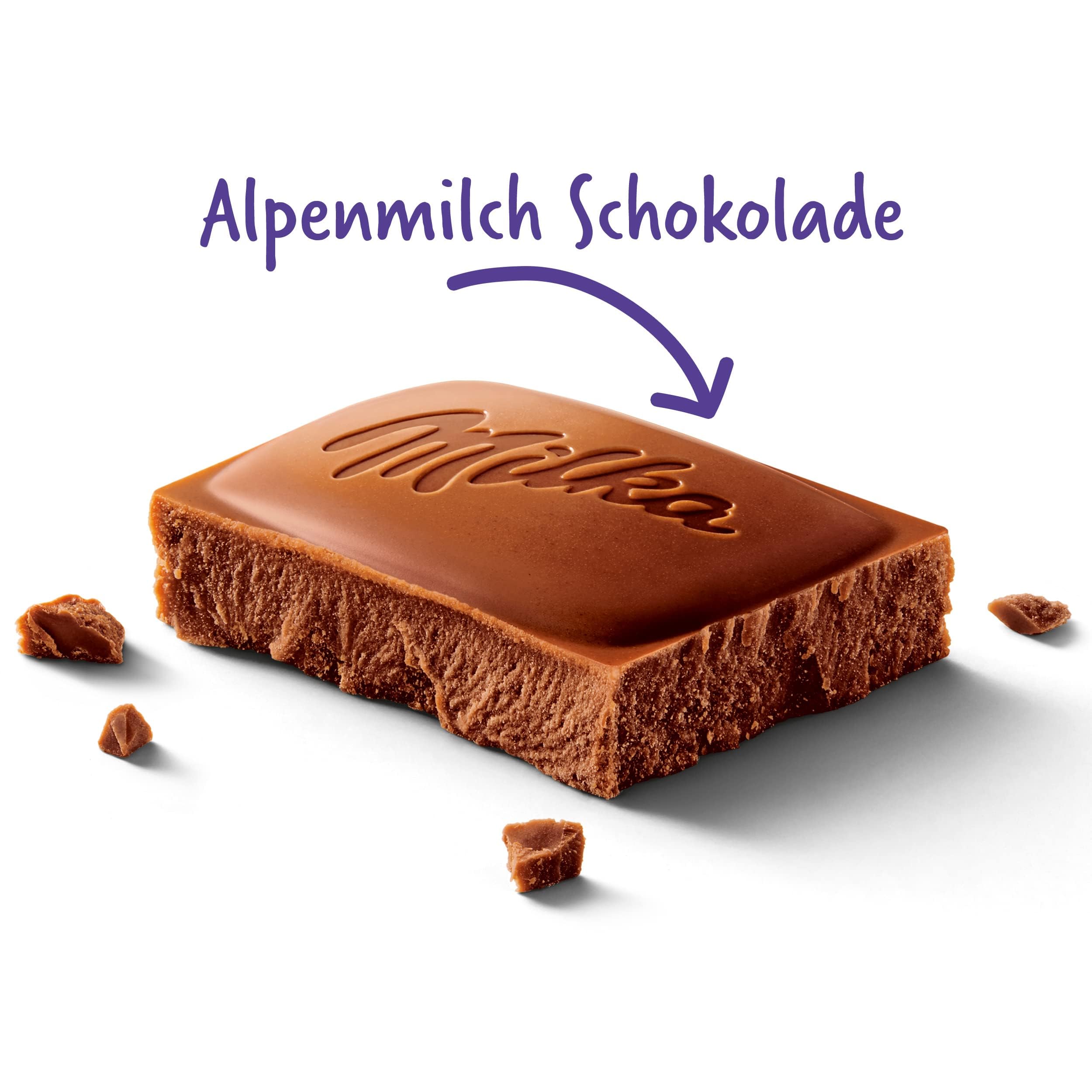 Milka Alpenmilch-Schokolade – klassische Tafelschokolade aus zarter Alpenmilch im Vorratspack – 25 x 90g (Packung mit 2)