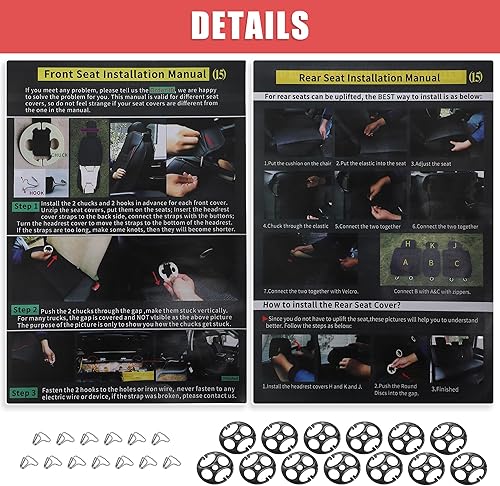 Miniatura 7 de uxcell Fundas de asiento delantero y trasero de automóvil, almohadilla protectora para Toyota Tacoma 2005-2024 Limited TRD Sport impermeable, piel