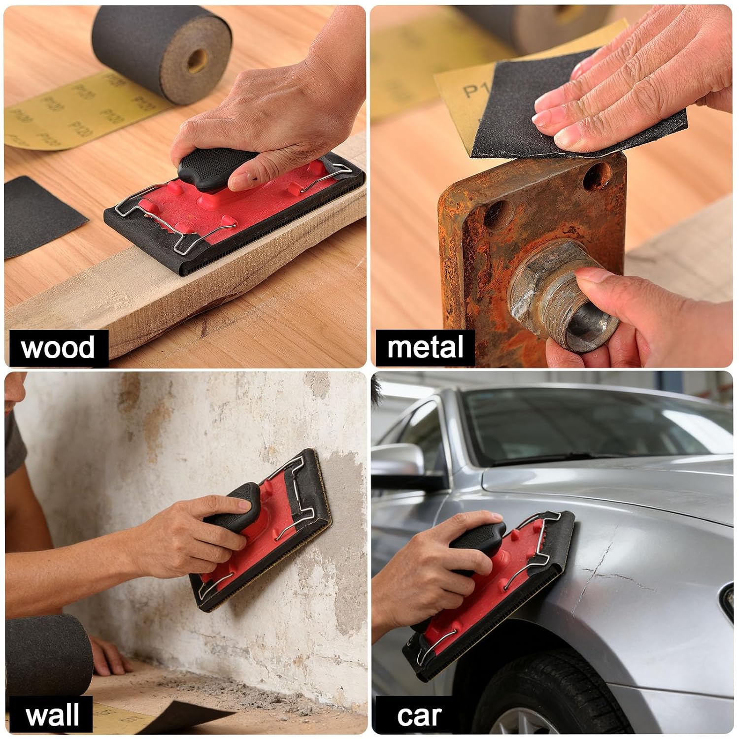 MAXMAN 240 Grit Sandpaper Roll, Silicon Carbide Wet Dry Longboard Sand Paper, 3-2/3" Wide11 Yard Long Continuous Roll, for Auto, Wood, Metal Sanding Polishing, Hand Sanding Blocks