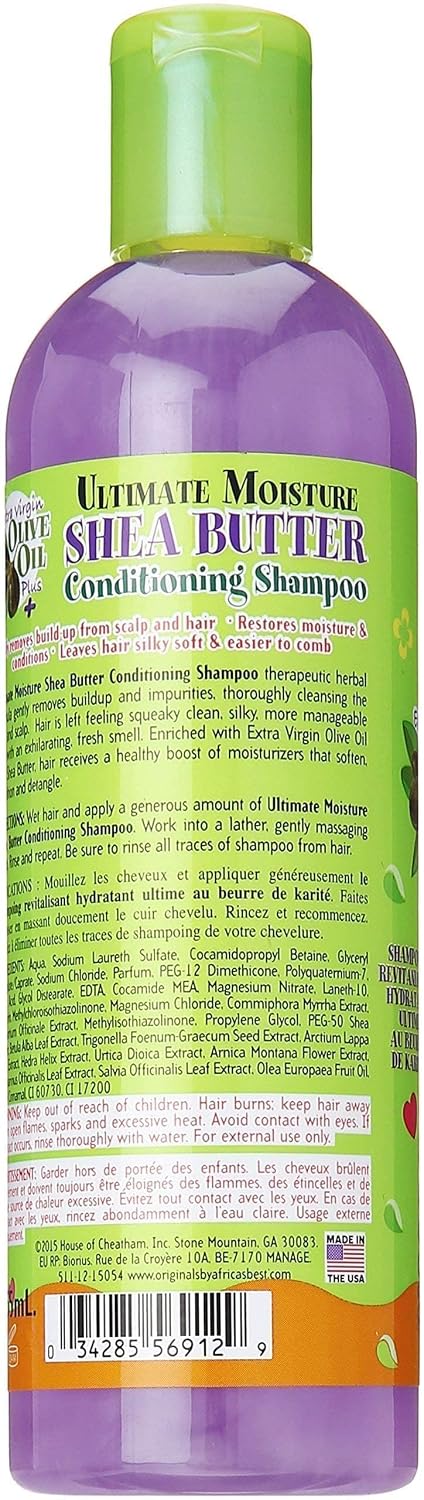 Originals by Africa's Best Kids Ultimate Moisture Shea Butter Shampoo, Healthy Boost of Moisturizers That Soften, Condition and Detangle Hair, Removes Build up, 12oz image 2