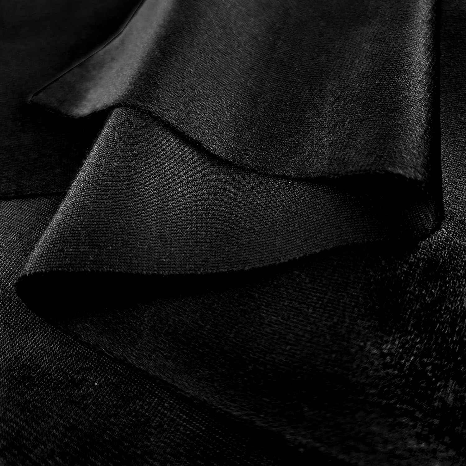 Luxury Satin Velvet Fabric -60inch Width-Softness & Silky Smooth Texture for DIY Patchwork Sewing-Craft, School Projects & Party Decoration-Black, 85"x 60"