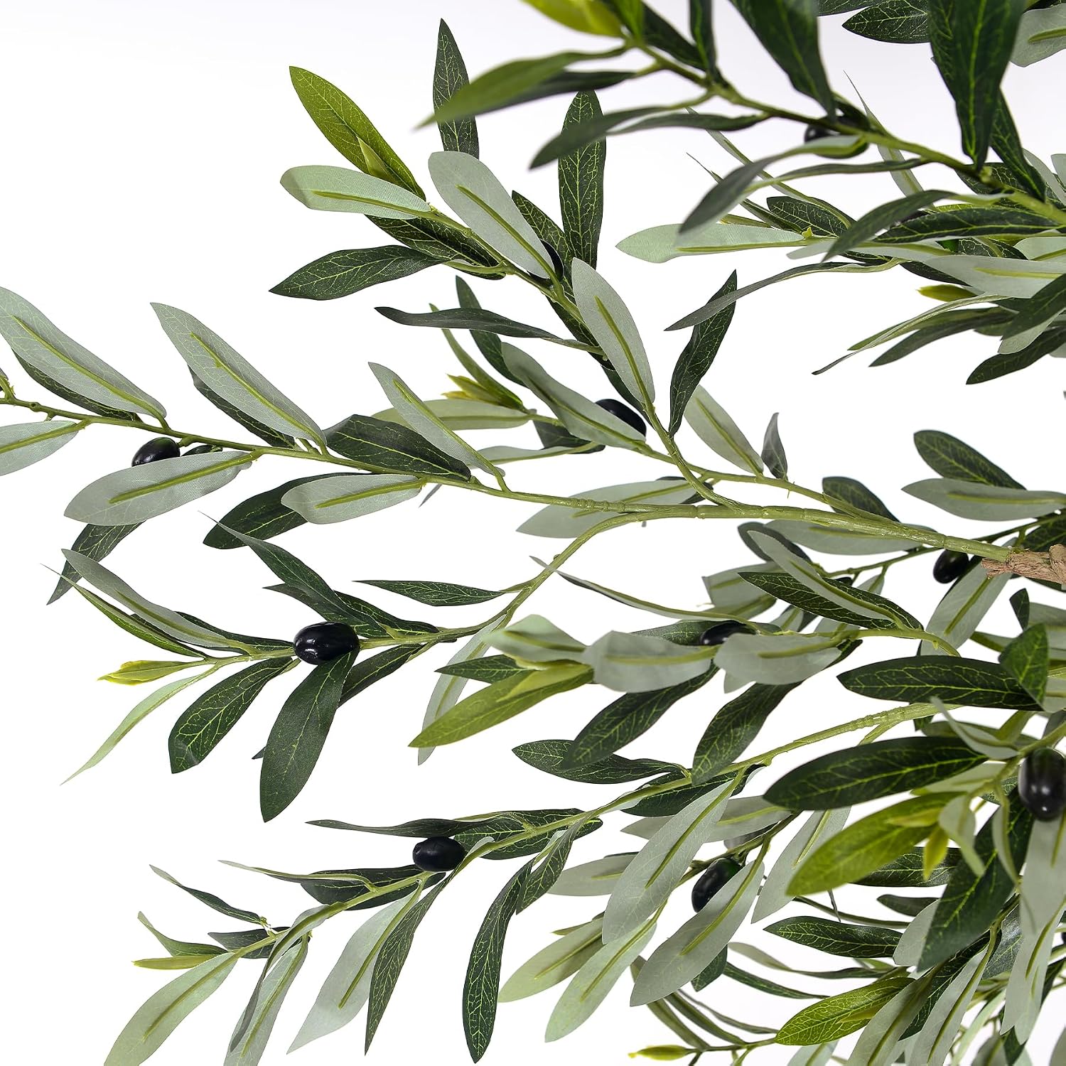 HAIHONG Olive Tree Artificial Plant 7FT, Artificial Olive Tree with Basket Mediterranean Silk Screened Broad-leaved Olive Tree Realistic Fruit, Lifelike Nordic Style Home Aesthetic Hotel Store Decor