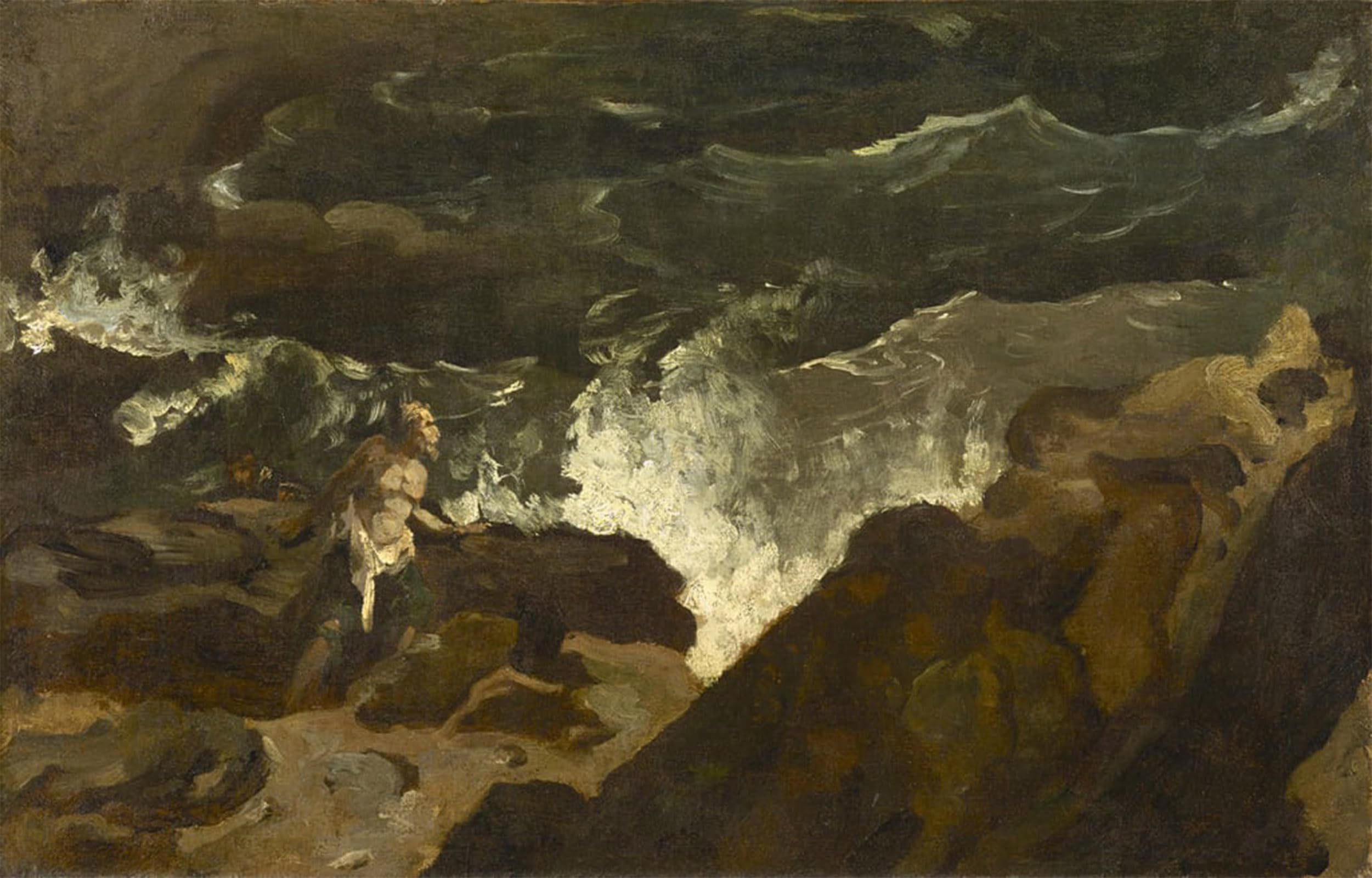 POSTERIIk Famous Modern Artwork Art Mural Shipwrecked on a Beach by Theodore Gericault Oil Paintings Pictures for Home Decor 60x90cm