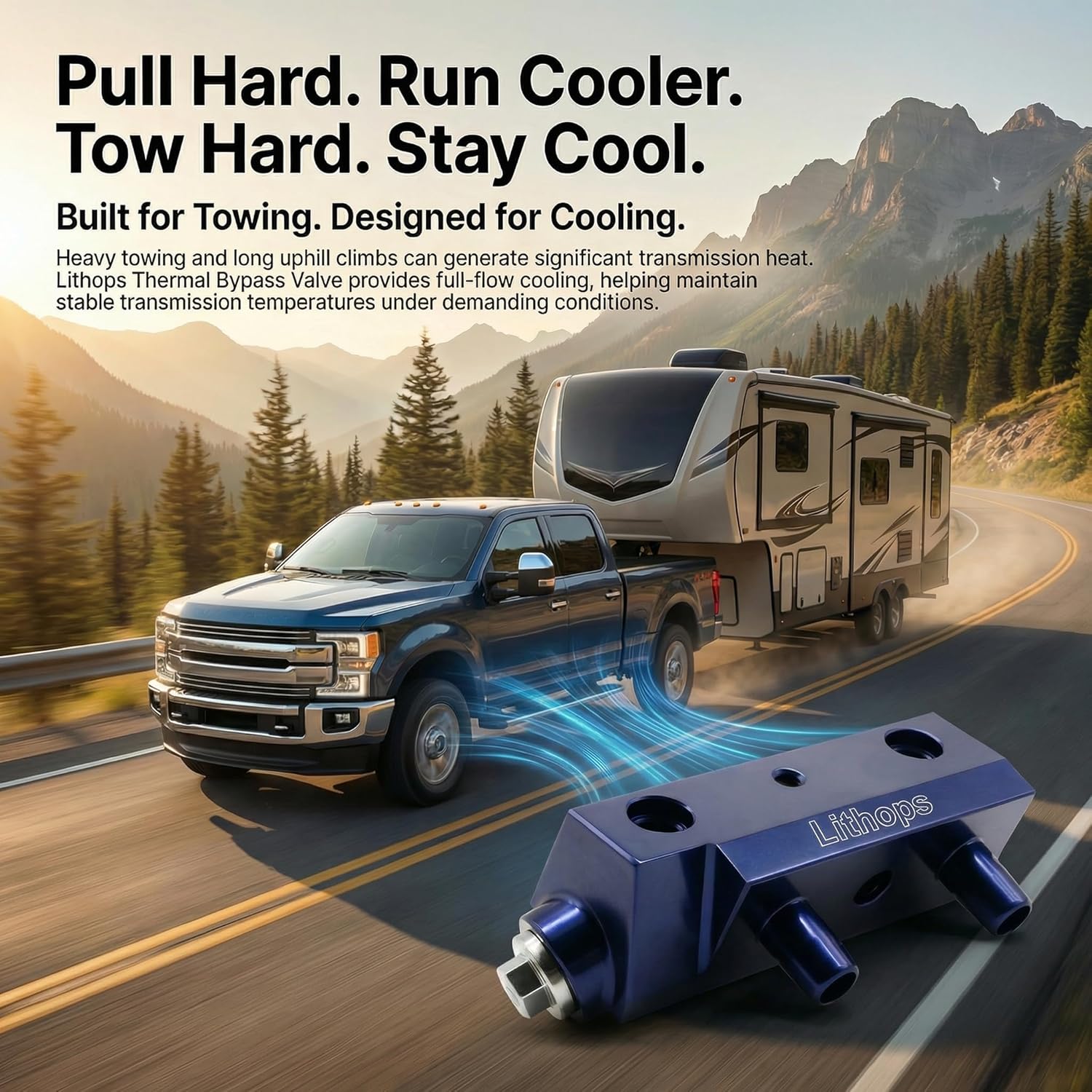 Transmission Thermal Bypass Valve for GM 6L80 6 Speed Automatic – Heavy Duty Cooling for Towing & Hauling Compatible 2014–2018 Silverado Sierra 1500 Tahoe Yukon Escalade 5.3L 6.2L 4.3L / 125068000