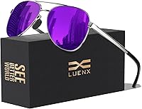 LUENX Polarized Aviator Sunglasses Men Women UV400 Anti-Glare Lenses Driving Outdoor Stylish Shades
