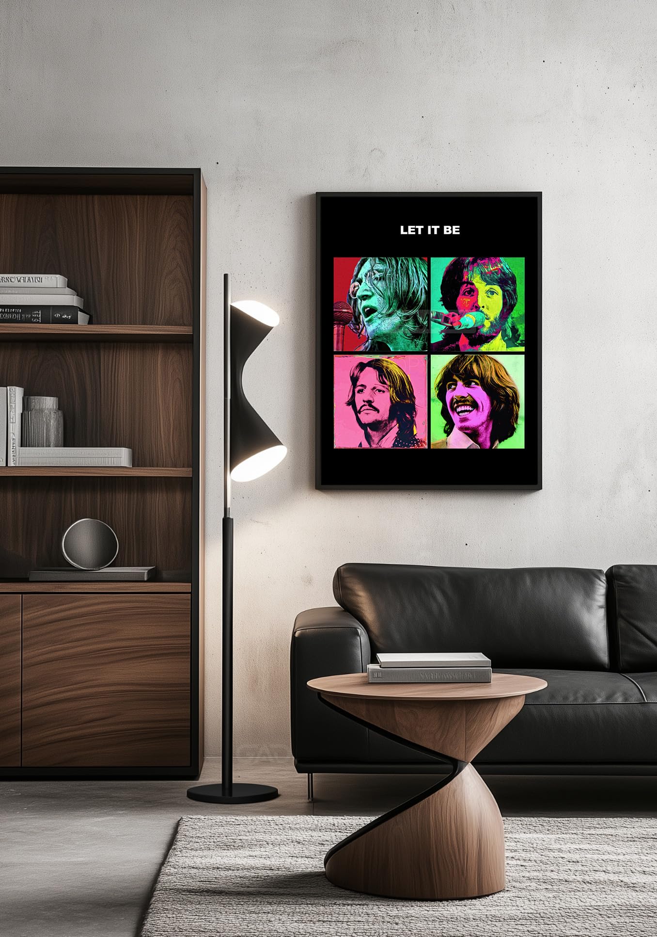 Tomaok - Plakat z nadrukiem artystycznym (ramka nie jest dołączona) The Beatles według Andy'ego Warhola, album LET IT BE, dekoracja ścienna - Muzyka pop rock