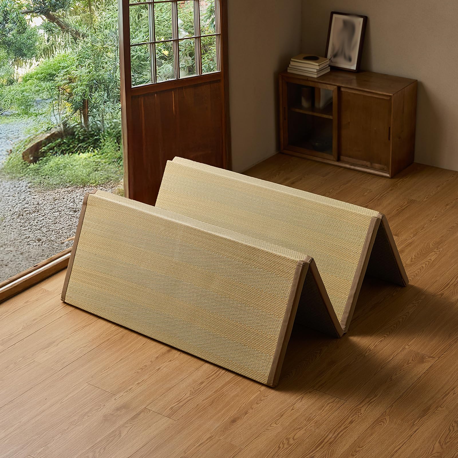 Tatami Mat, colchón japonés plegable con respaldo antideslizante, diseño transpirable, fácil de limpiar, ideal para sala de estar, dormitorio, meditación, yoga y sala de té