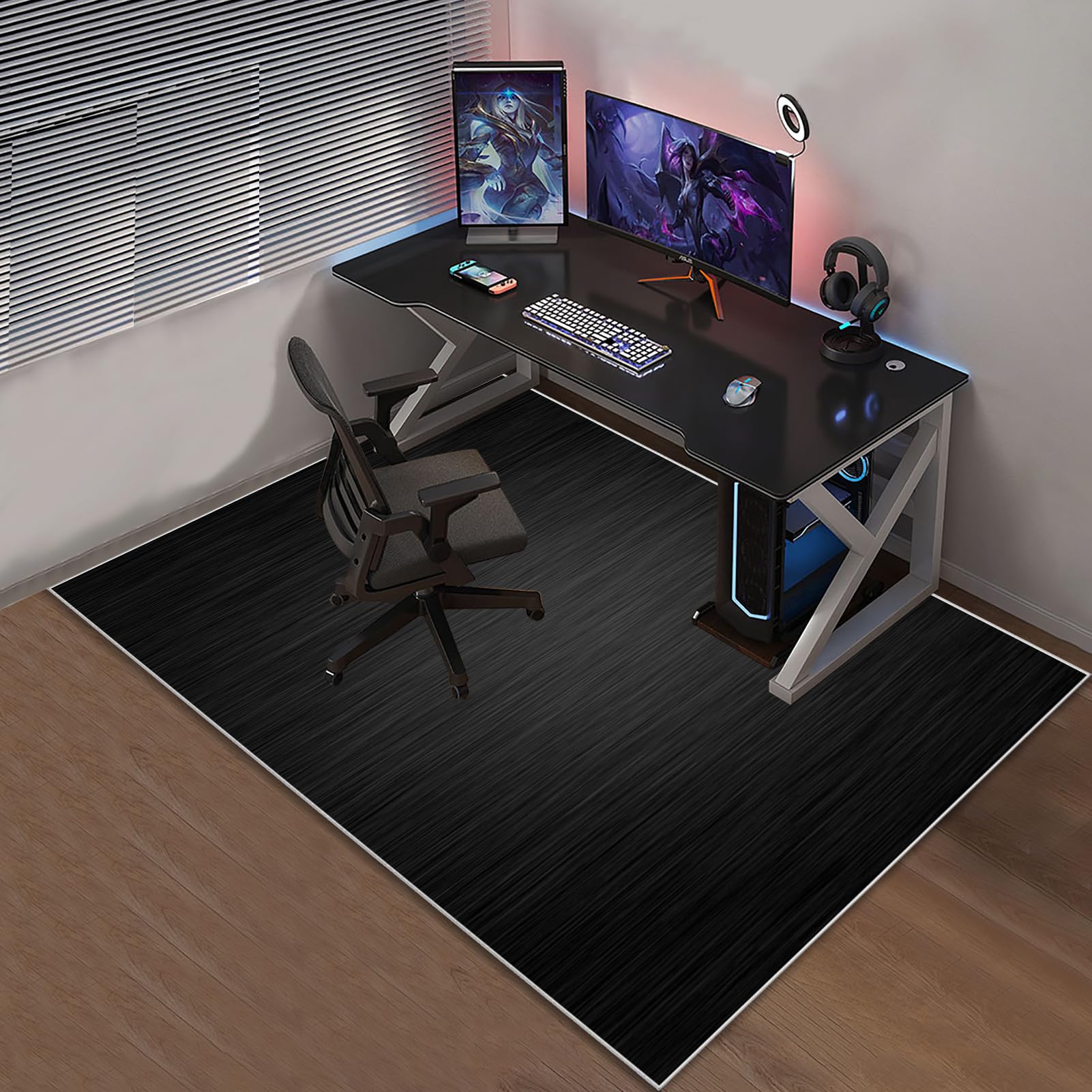 Xiaputcr Floor Mat for Office Chair Office Chair Mat for Hardwood Floor Non Slip Gaming Computer Chair Mat Multi-Purpose Floor Protectors for Rolling Chairs Carpet Protections Chair Mats 100 x 150 cm - Image 3