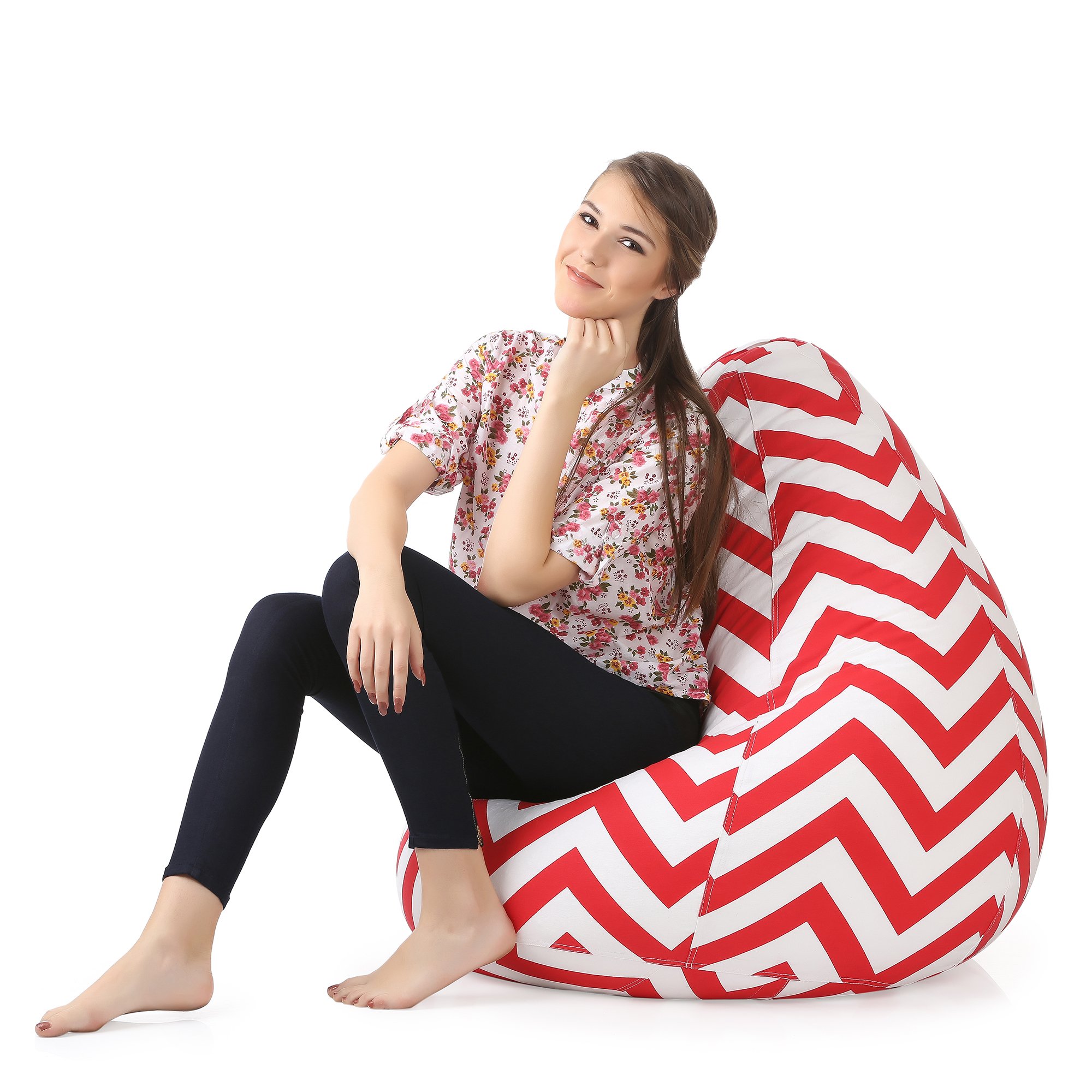 Style Homez Classic Cotton Canvas Stripes Printed Bean Bag XXL Size Cover Only 3
