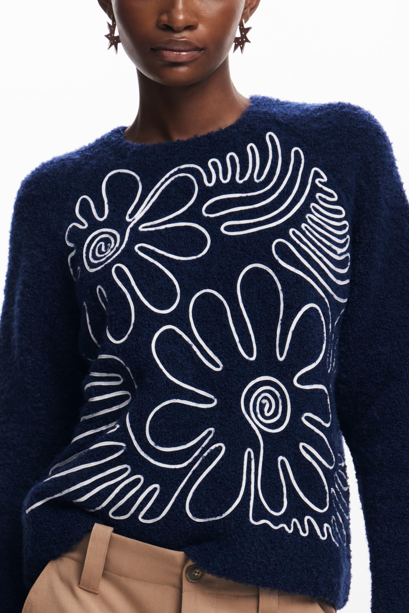 Desigual Maglione da Donna A Maglia Spessa Felpa Donna
