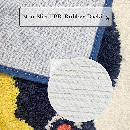 Miniatura 6 de USTIDE Alfombra de baño antideslizante de astronauta espacialista de dibujos animados, tapete de baño absorbente de agua para niños, tapete suave