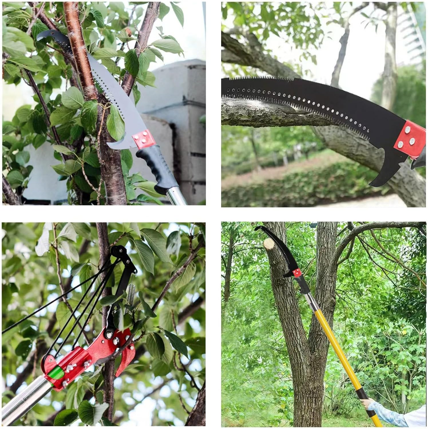2-32 Feet Pole Saws For Tree Trimming Manual Pole Saw Tree Trimmers Tree Pruner Extendable Tree Pole Saw Yellow