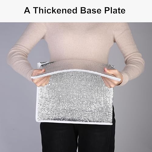 Miniatura 10 de Bodaon Bolsa aislada para entrega de alimentos, bolsas de entrega de pizza aisladas, color gris oscuro, paquete de 1