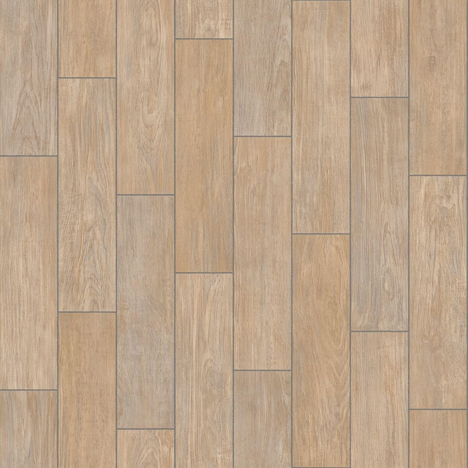 Wood Effect Cushioned Vinyl Flooring Waterproof Felt Back Slip Resistant Vinyl Floor Covering Oak Plank Kitchen Bathroom Hallway Living Room 2m 3m 4m Wide