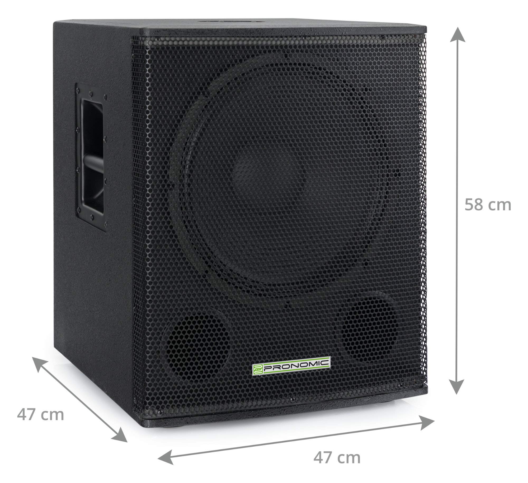 Pronomic SA-15 SUB Aktiv Subwoofer 2X Set - 15" Speaker mit Bassreflex-Öffnungen - 600 Watt RMS-Leistung - max. SPL: 124 dB - 35mm-Flansch - schwarz