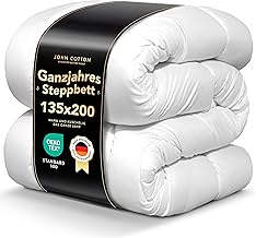 John Cotton Night Cloud Duvet 135 x 200 cm - Premium Class Quilt for Allergy Sufferers | Oeko-Test Certified Duvets | Soft Microfibre All-Season Duvet - Breathable Sleeping Blanket | 135 200 cm