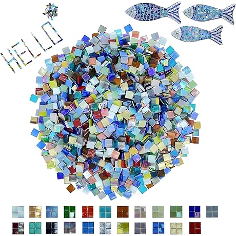 500g/1.1lb 23 Colors Glass Mosaic Tiles: Perfect for DIY