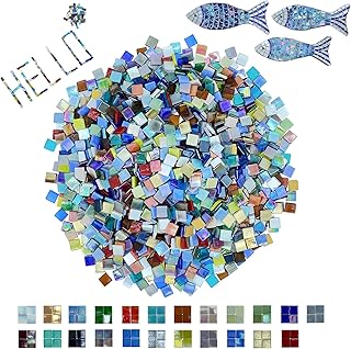 500g/1.1lb 23 Colors Glass Mosaic Tiles,Perfect for Mosaic DIY Art Projects and Home Decoration,Glass Mosaic Pieces,Mosaic Making Supplies,Mosaic Puzzle Material (MULTCOLOUR)