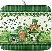 Vista 119 de Tapete de secado de platos con diseño de pájaro rojo de Feliz Navidad, absorbente y de secado rápido, protector para encimera de cocina, 18 x 24