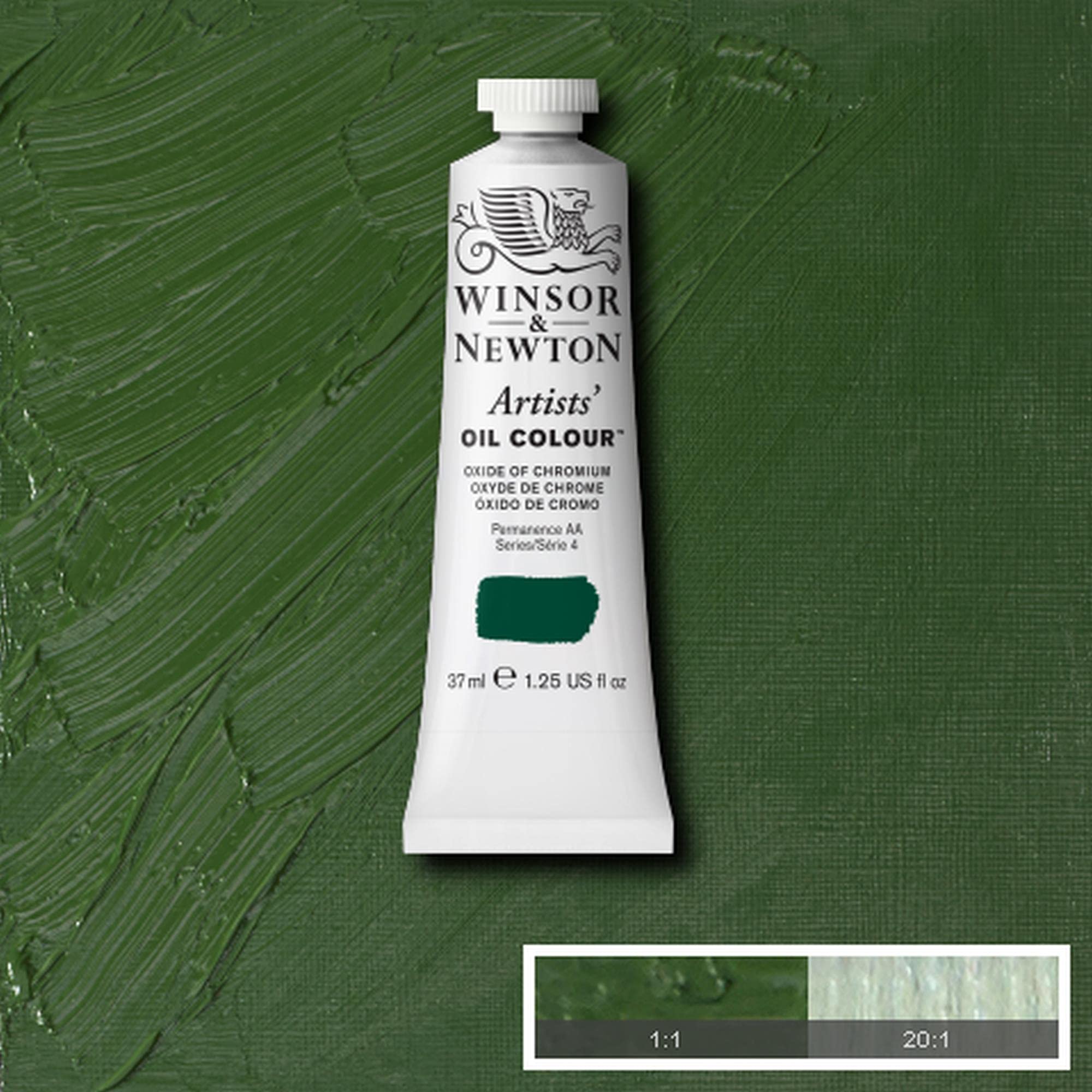 Winsor & Newton 1214459 Artists Ölfarbe - 37ml Tube, Künstler - Ölfarbe mit höchstmöglicher Pigmentierung, höchste Lichtechtheit - Chromoxid