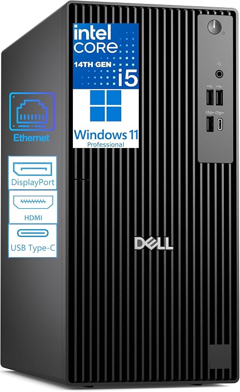 Computadora de escritorio Business Tower, OptiPlex de próxima generación, Intel i5-14500 vPro de 14.a generación (14 núcleos, 5,0 GHz), 16 GB de RAM DDR5, SSD PCIe de 512 GB, Windows 11 Pro