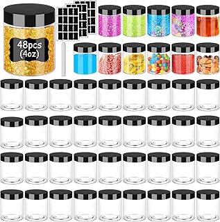 Hajoyful Tarros de plástico con tapas de 4 on...