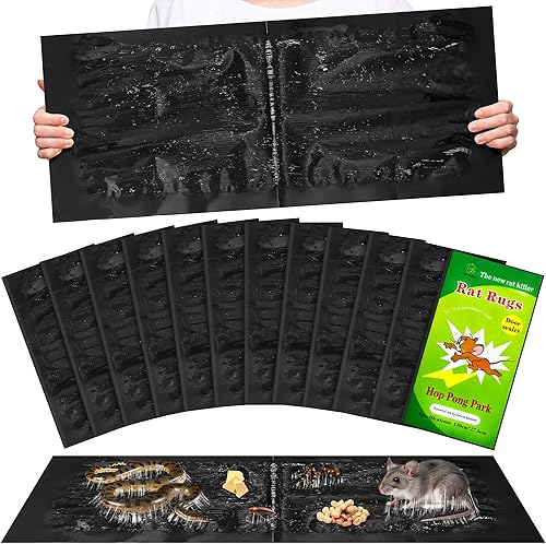 Tabla de pegamento para trampa para ratones, paquete de 12, almohadillas adhesivas extra grandes y resistentes para control de ratas y ratones en