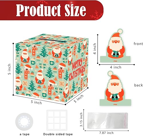 Miniatura 50 de Caja de dinero de feliz cumpleaños para regalo en efectivo, incluye tarjeta de feliz cumpleaños y 35 bolsas transparentes, divertido regalo