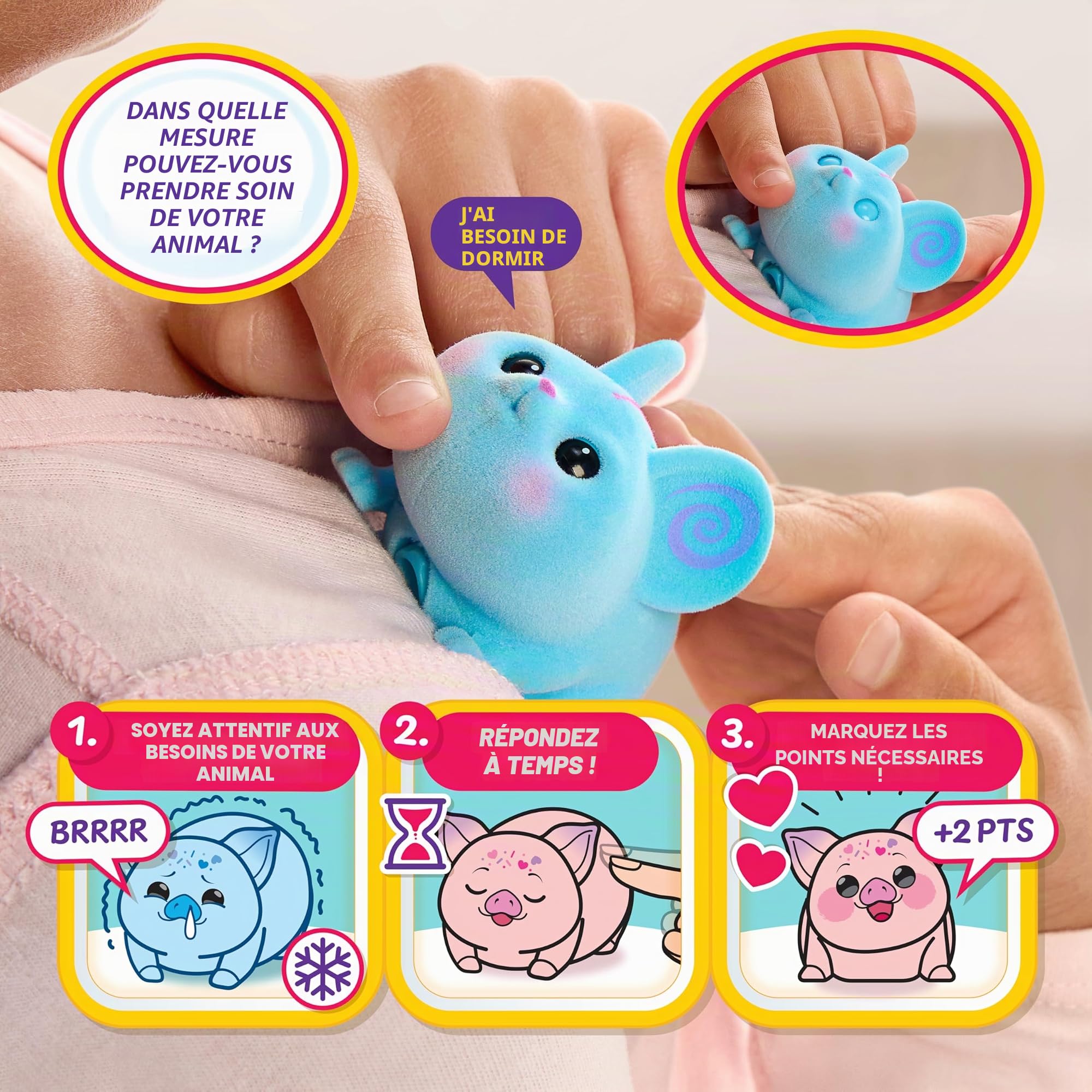 Little Live Pets Needees Jouet électronique interactif pour animaux de compagnie avec plus de 50 sons et suivi des scores, jouets portables pour enfants à partir de 5 ans