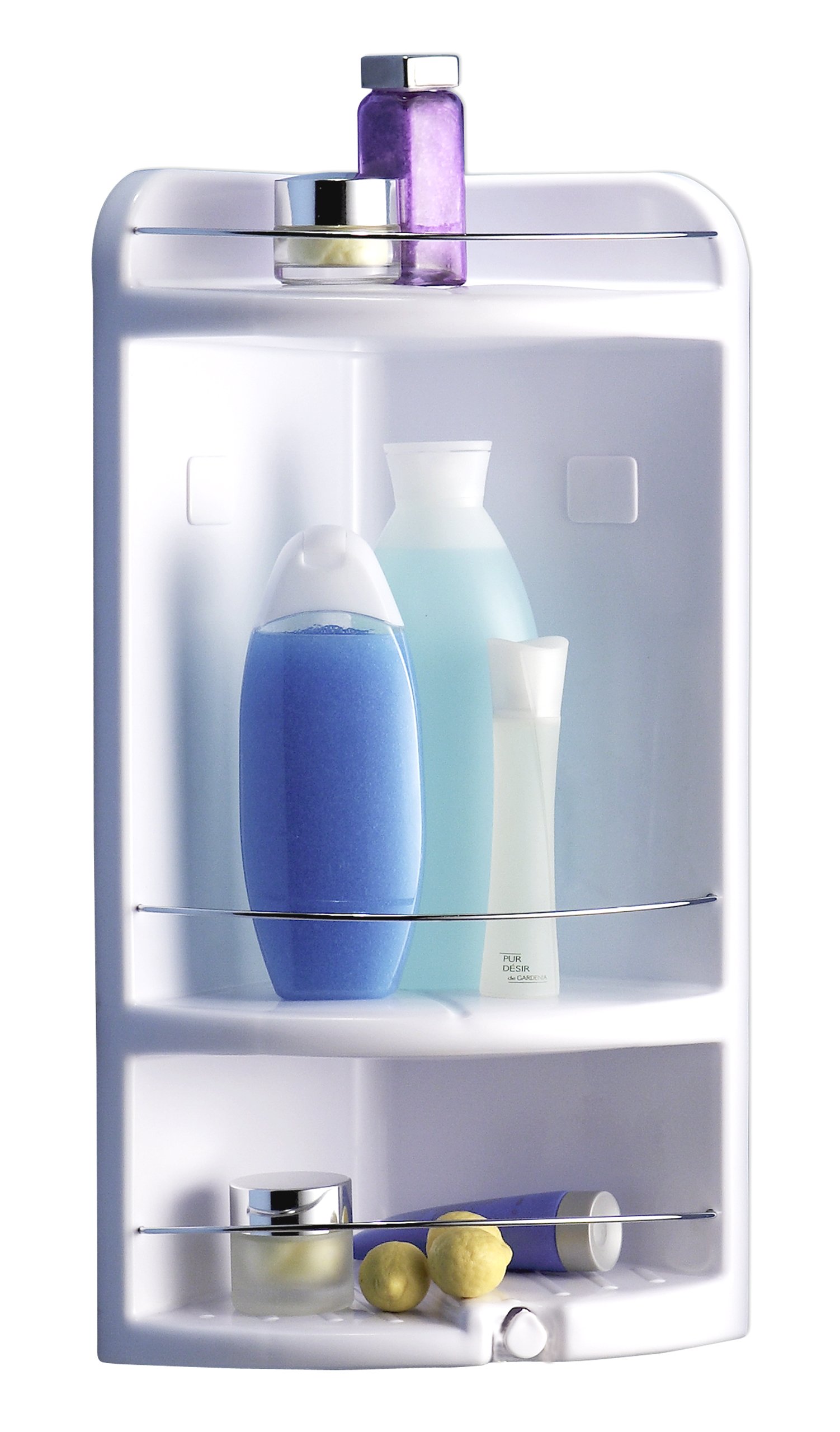 0598/14 - Rinconera de baño, diseño Star, Varilla Cromo, Color Blanco